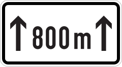 Distance indication — in ... m