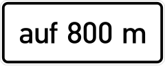 Distance indication — for ... km