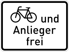Cyclists and residents allowed