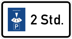 Parking disc required — limited parking time