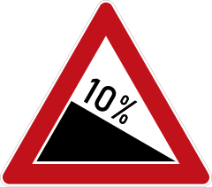 Steep downhill grade