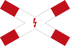 St. Andrew's cross with lightning