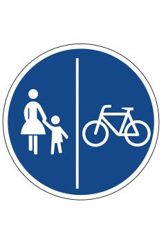Separated cycle and pedestrian path (cycle left)