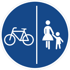 Separated bicycle and pedestrian path
