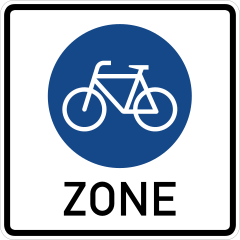 Start of bicycle zone