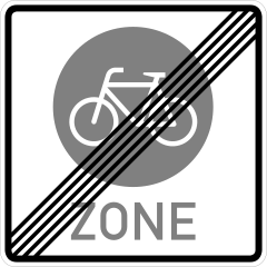 End of bicycle zone