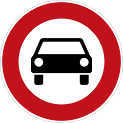 No cars / multi-track motor vehicles