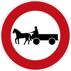 No horse-drawn vehicles