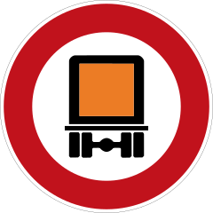 No vehicles carrying dangerous goods