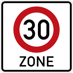 Start of 30 km/h zone