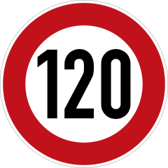Speed limit 120 km/h
