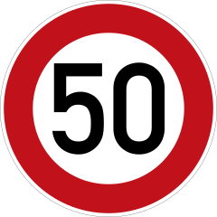 Speed limit 50 km/h