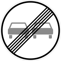 End of no overtaking zone
