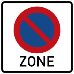 Start of limited parking ban zone