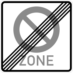 End of limited parking ban zone
