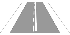 One-sided dashed lane boundary