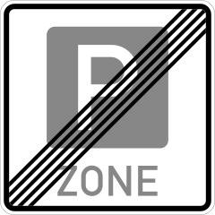 End of managed parking zone