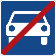 End of motorway (Kraftfahrstraße)